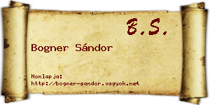 Bogner Sándor névjegykártya