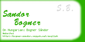 sandor bogner business card